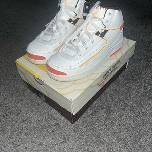 Jordan 2 pre school cream orange and white